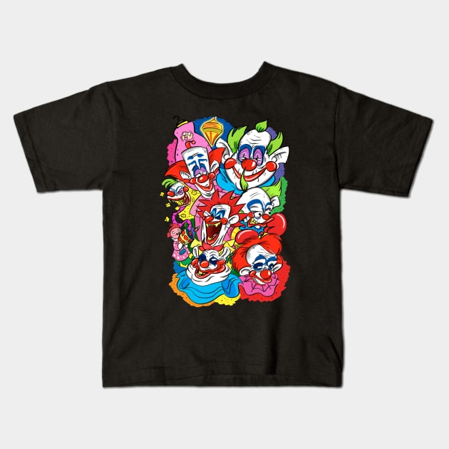 Killer Klowns Kids T-Shirt by Doodle Dan